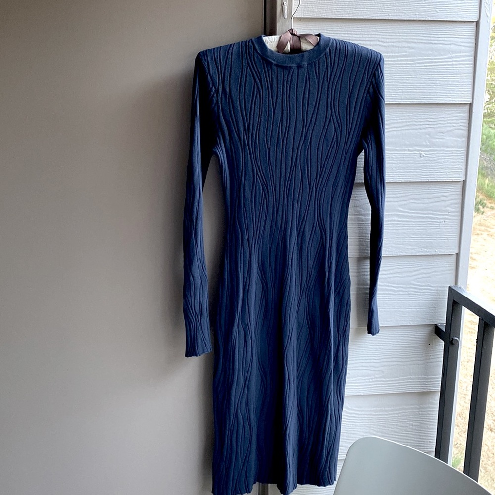 COS navy knit sweater midi dress S 6-8